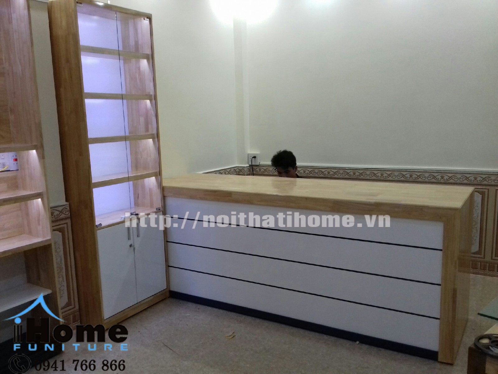 quầy bar gỗ thông hải phòng